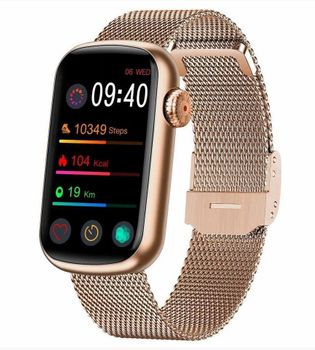 Smartwatch damski na bransolecie Garett Wave RT złoty stalowy.jpg